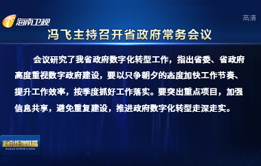 馮飛主持召開七屆省政府第89次常務會議