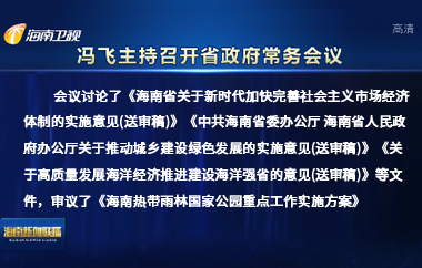 馮飛主持召開七屆省政府第96次常務會議