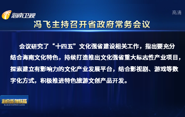 馮飛主持召開七屆省政府第110次常務會議