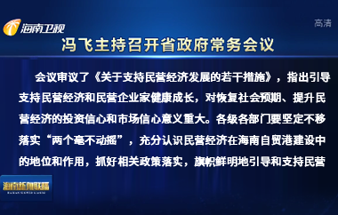 馮飛主持召開八屆省政府第2次常務(wù)會議